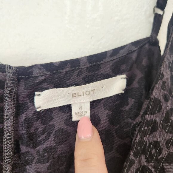 Madewell Eliot Black Leopard Print Sleeveless Dress Cocktail Mini Dress Size 4 - Picture 8 of 10